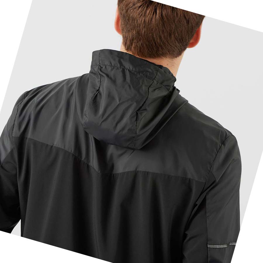 Salomon AGILE WIND WINDBREAKERS Erkek Ceket Siyah | TR 3268JPQ